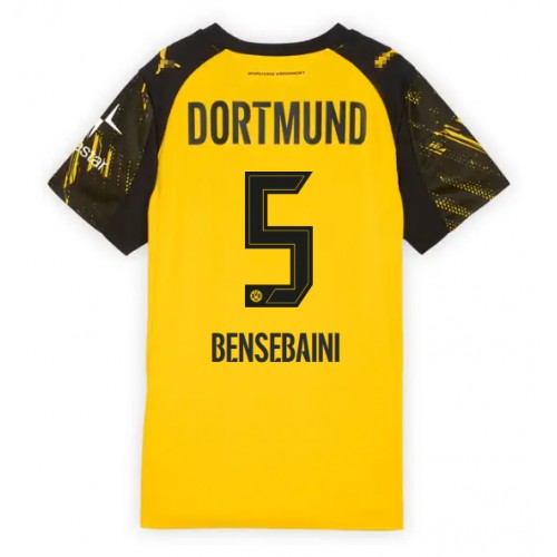 Borussia Dortmund Ramy Bensebaini #5 Replik Heimtrikot Damen 2025-26 Kurzarm Borussia Dortmund Ramy Bensebaini #5 Replik Heimtrikot Damen 2025-26 Kurzarm